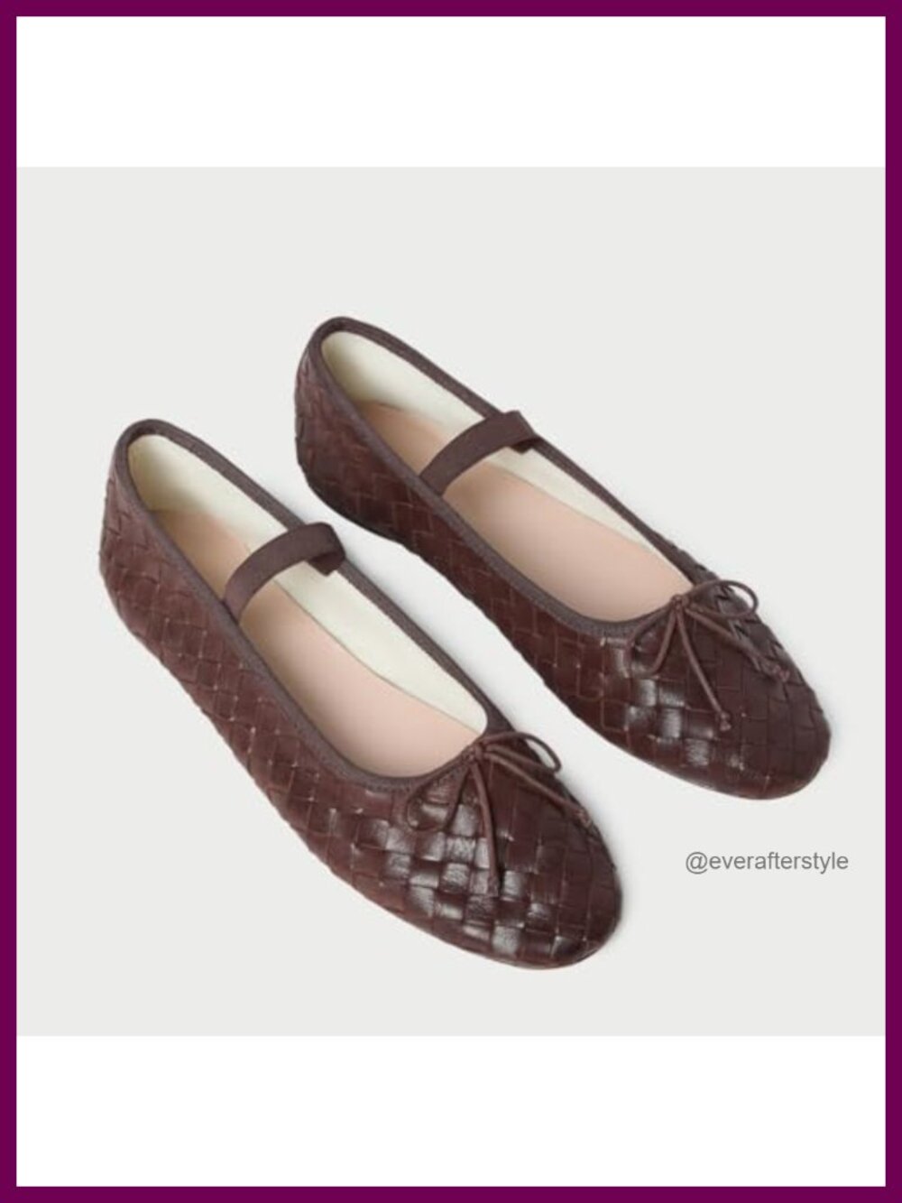Woven Ballet Flats Mary Jane Ballerina Shoes - Picture 5 of 6